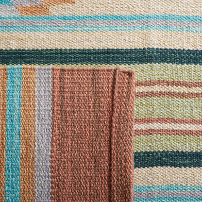 SAFAVIEH Cotton Kilim Collection Accent Rug - 4' x 6', Brown & Ivory, Handmade Southwestern Boho Tribal Cotton, Ideal for High Traffic Areas in Entryway, Living Room, Bedroom (KLC301T)