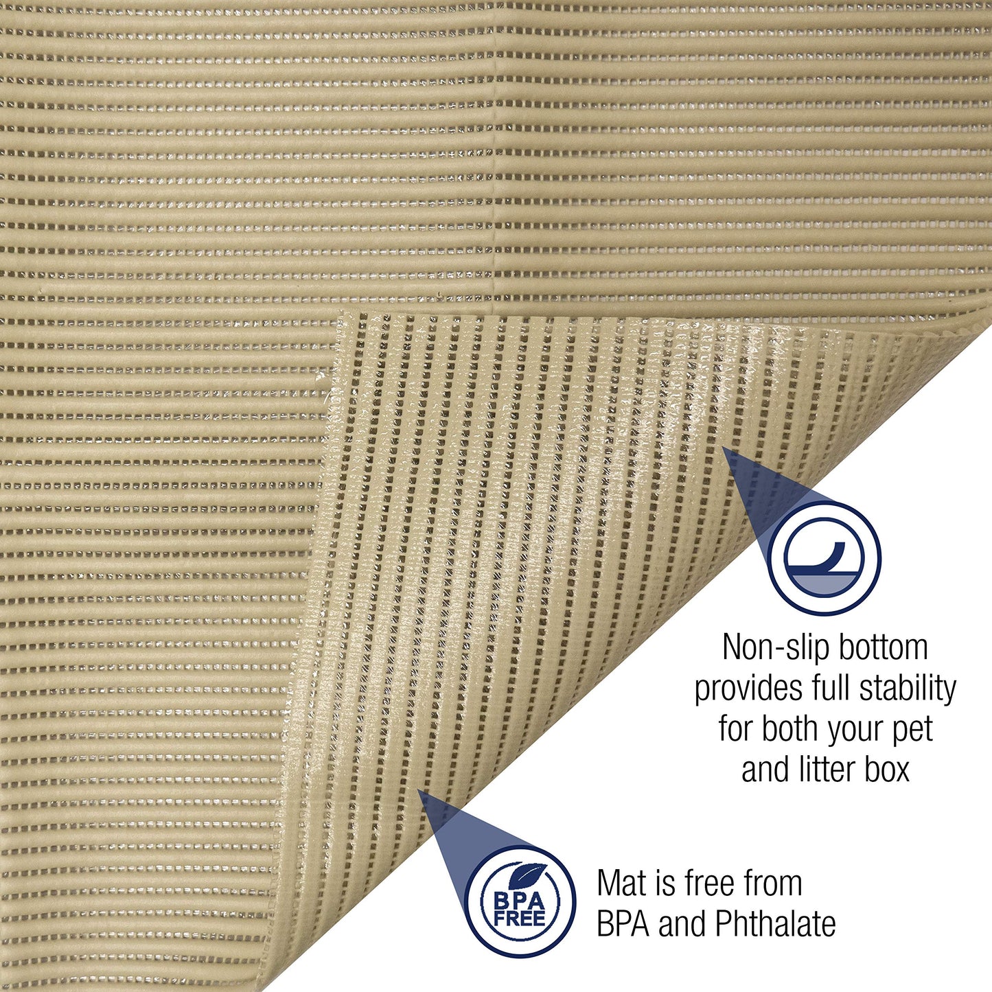 Fresh Kitty Durable XL Jumbo Foam Litter Mat – BPA and Phthalate Free, Water Resistant, Traps Litter from Box, Scatter Control, Easy Clean Mats 40"x25" (9027)