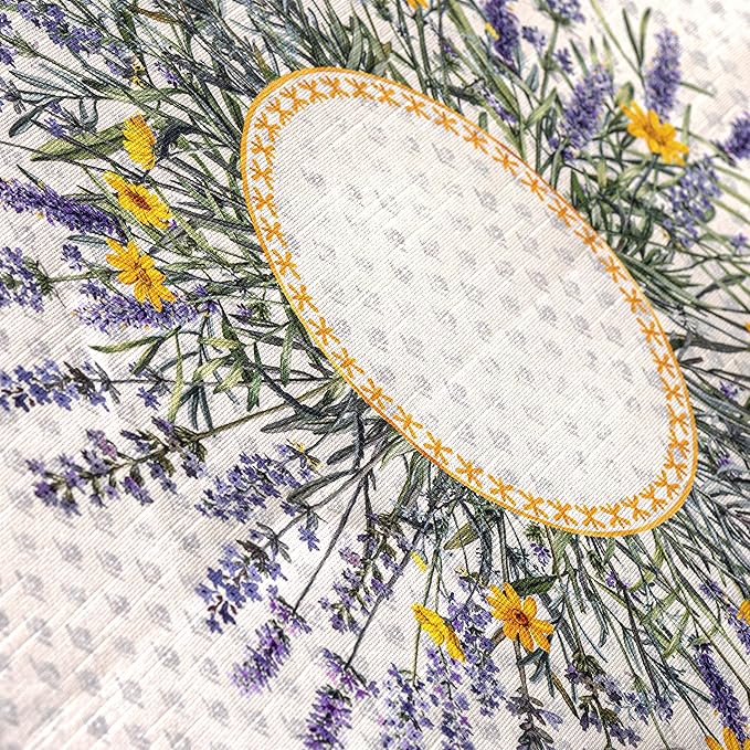 Maison d' Hermine Table Cloth Square Table 100% Cotton 54 x 54 Inches Tablecloth Reusable Decorative for Dining Room, Farmhouse, Home, Party, Festive & Wedding Spring Summer - Fanny Lavender