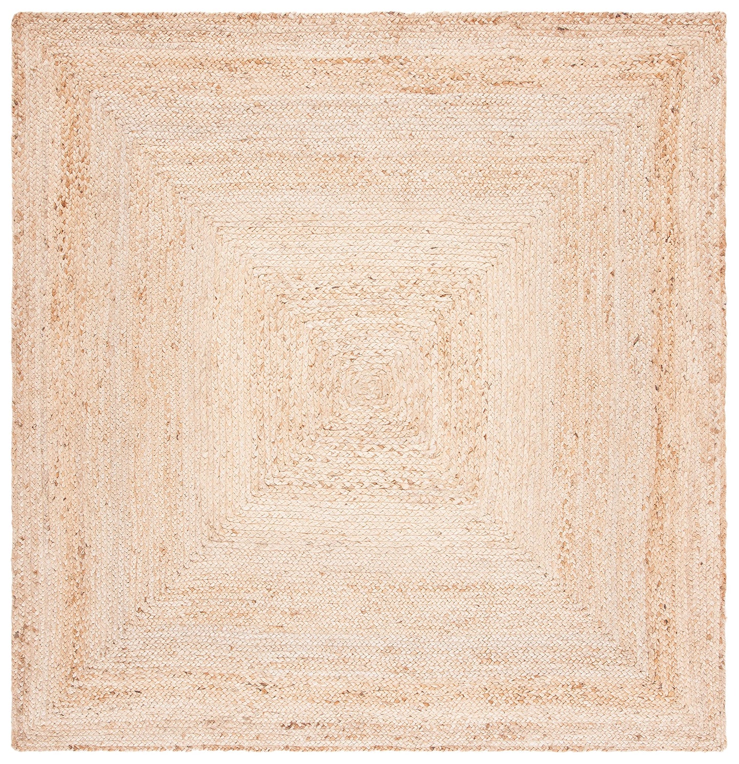 SAFAVIEH Area Rug 7' Square - Cape Cod Collection- Natural Brown, Handmade Braided Flat Weave Jute (CAP252A)