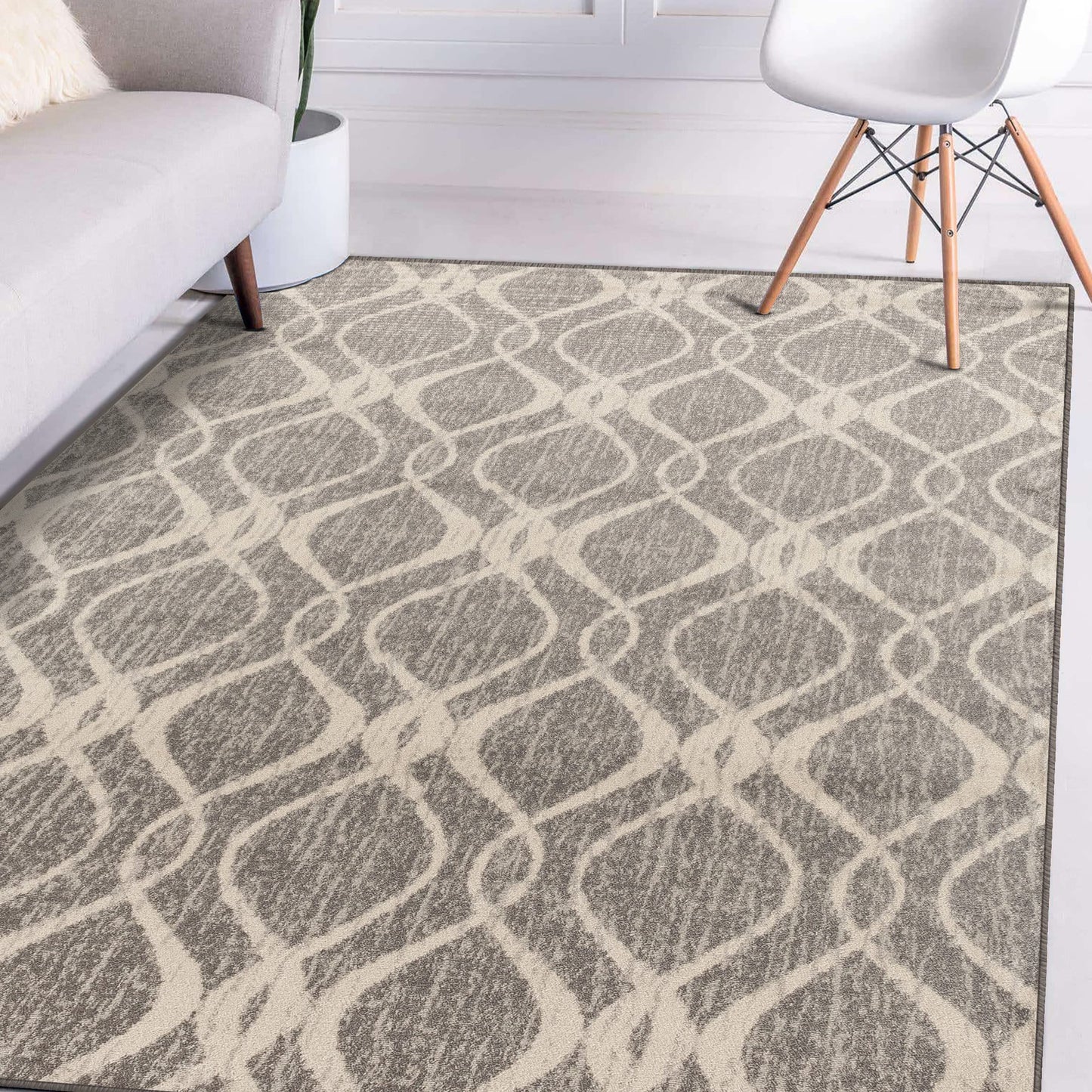 LUXE WEAVERS Diana Collection 1817 Dark Grey 8x10 Geometric Area Rug