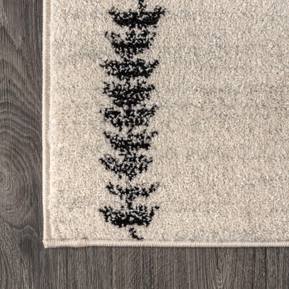 JONATHAN Y Zaina Moroccan Beni Souk Cream/Black Indoor Area Rug, 8x10, Contemporary, Modern, Easy-Cleaning for Living Room, Bedroom, Kitchen, Pet Friendly, Non-Shedding (MOH203A-8)