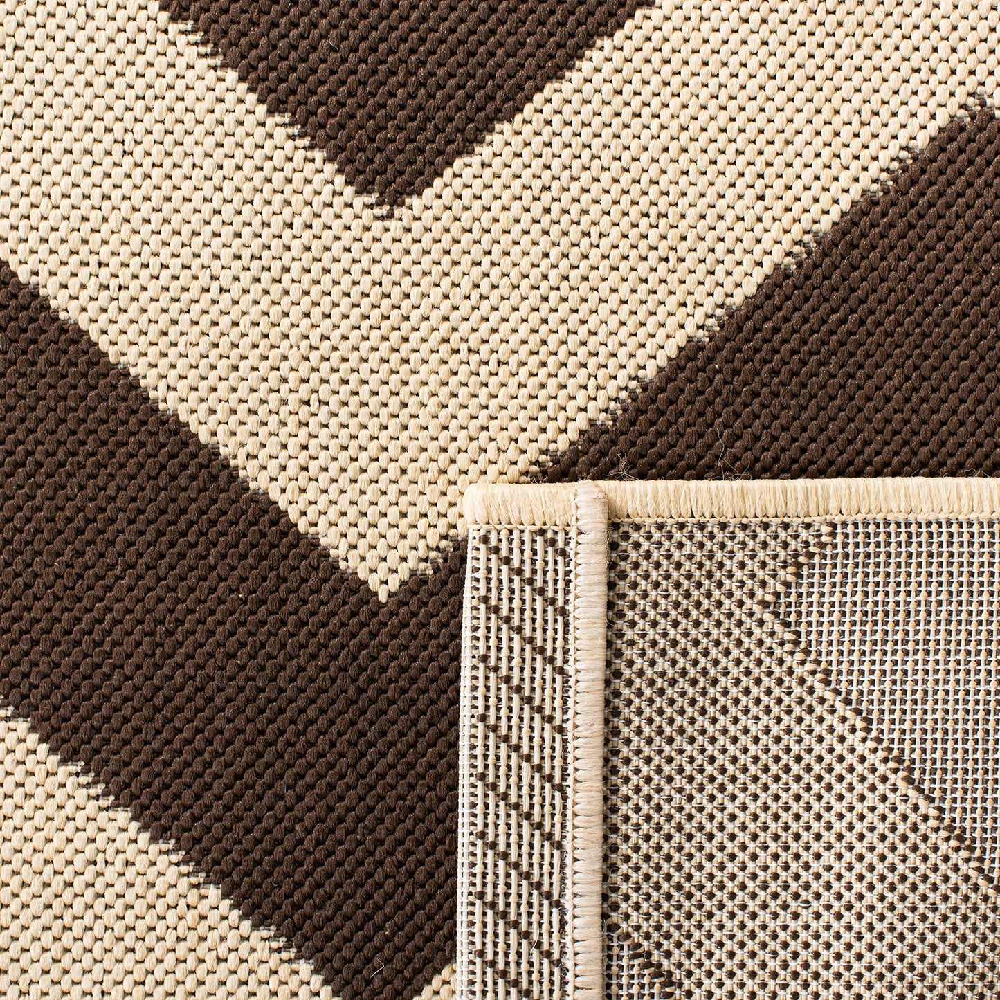 SAFAVIEH Courtyard Collection 8' x 11' Dark Brown CY6244 Chevron Indoor/ Outdoor Splashproof Easy Scrubbing Patio Backyard Mudroom Area Rug