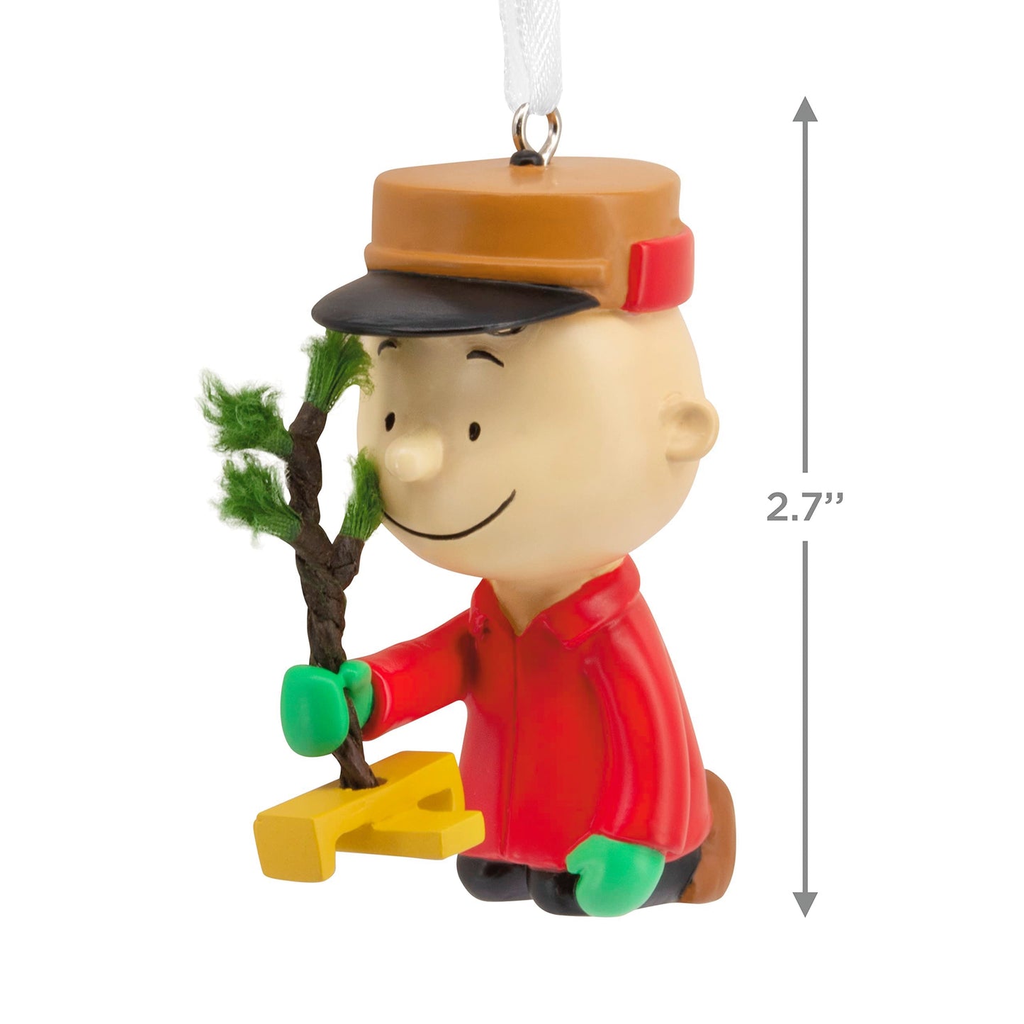 Hallmark Peanuts Charlie Brown Kneeling with Tree Christmas Ornament