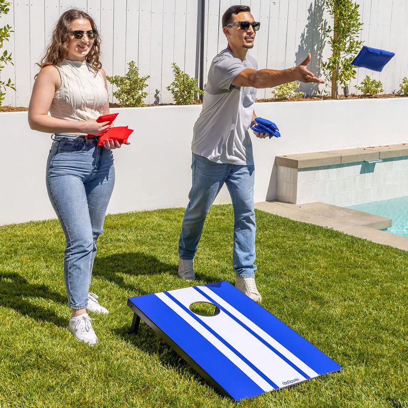 GoSports 3 x 2 ft Classic Design Cornhole Game Set - Includes Two 3 x 2 ft Boards, 8 Bean Bags, and Carry Case