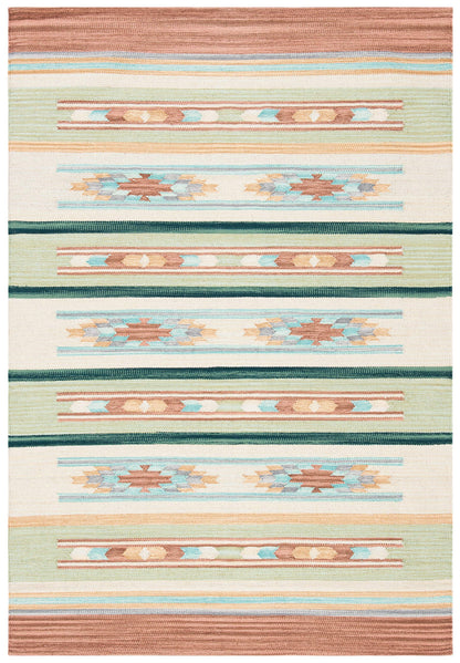 SAFAVIEH Cotton Kilim Collection Accent Rug - 4' x 6', Brown & Ivory, Handmade Southwestern Boho Tribal Cotton, Ideal for High Traffic Areas in Entryway, Living Room, Bedroom (KLC301T)