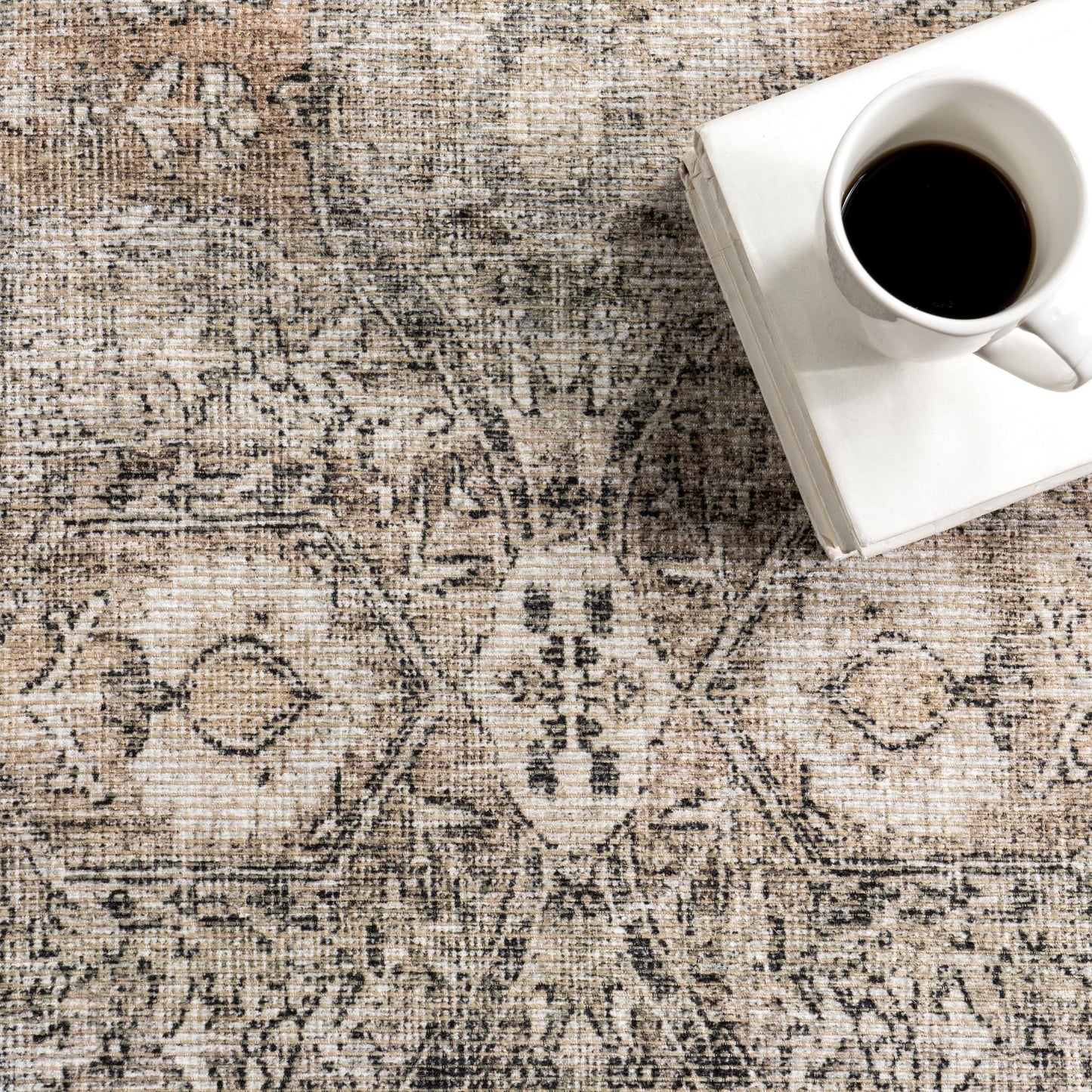 Nuloom Hillstone Collection Aether Brown/Rust, 7'10" x 10', Vintage Medallion, Soft and Cozy, High Traffic, Stain Resistant, Easy Clean, Durable Area Rug for Bedroom, Living Room, Dining, Foyer