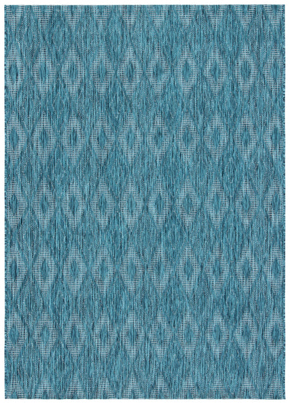 SAFAVIEH Courtyard Collection 5'3" x 7'7" Turquoise/Blue CY8522 Indoor/ Outdoor Waterproof Easy Cleaning Patio Backyard Mudroom Area Rug