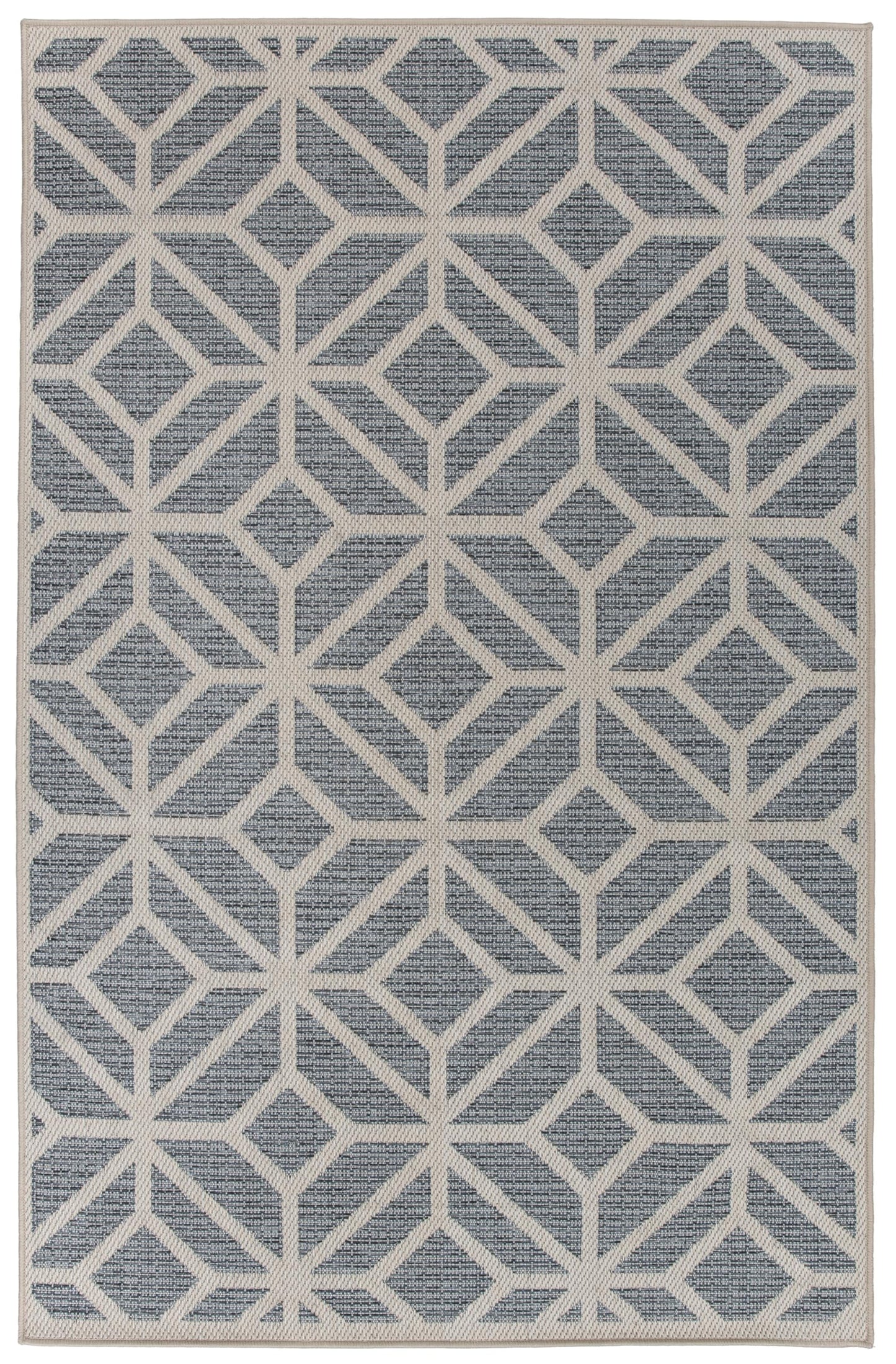 Rugshop Blue Contemporary Geometric Indoor/Outdoor Area Rug — Hose Washable for Living Room, Dining Room and Bedroom, 4' x 6'