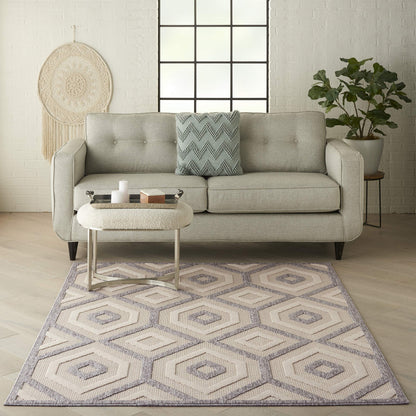 Nourison Home Palamos Cream 5'3" x 7'3" Area Rug - Easy Clean, Non Shedding, Bed Room, Living Room, Dining Room, Kitchen (5' x 7')