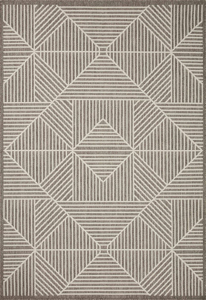 Loloi II Rainier Collection RAI-03 Beige/Ivory, Indoor/Outdoor 7'-10" x 10'-10" Area Rug