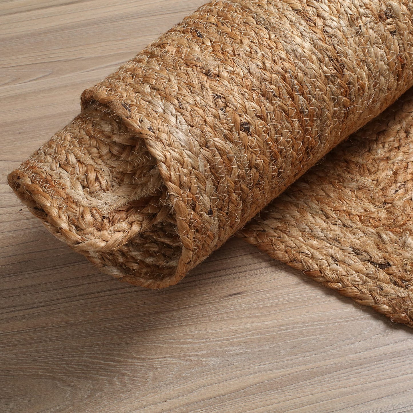 Hausattire Hand Woven Jute Braided Rug, 4'x6' – Natural, Reversible Boho Entry Area Rugs for Kitchen, Living Room I Farmhouse Indoor Outdoor Decorative Floor Rug, 48x72 Inches