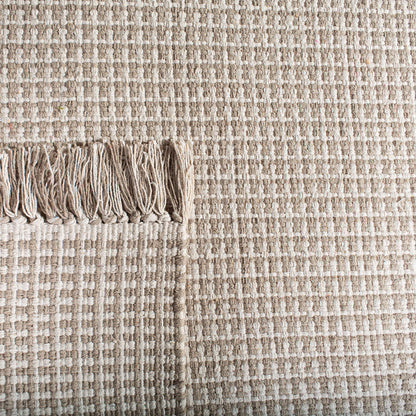 SAFAVIEH Area Rug 8x10 - Montauk Collection - Large - Ivory & Grey, Handmade Flat Weave Cotton, Boho Farmhouse Design, Ideal for Living Room, Bedroom, Office, Dining Space (MTK340A)