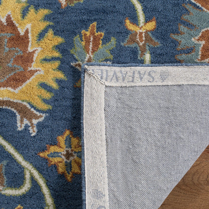 SAFAVIEH Heritage Collection Area Rug - 9' x 12', Navy, Handmade Traditional Oriental Wool, Ideal for High Traffic Areas in Living Room, Bedroom (HG654A)