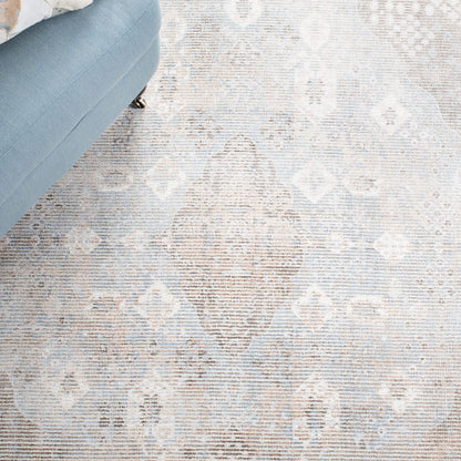 SAFAVIEH Restoration Vintage Collection Area Rug - 9' x 12', Beige & Sand, Handmade Distressed Wool & Viscose, Ideal for High Traffic Areas in Living Room, Bedroom (RVT703B)