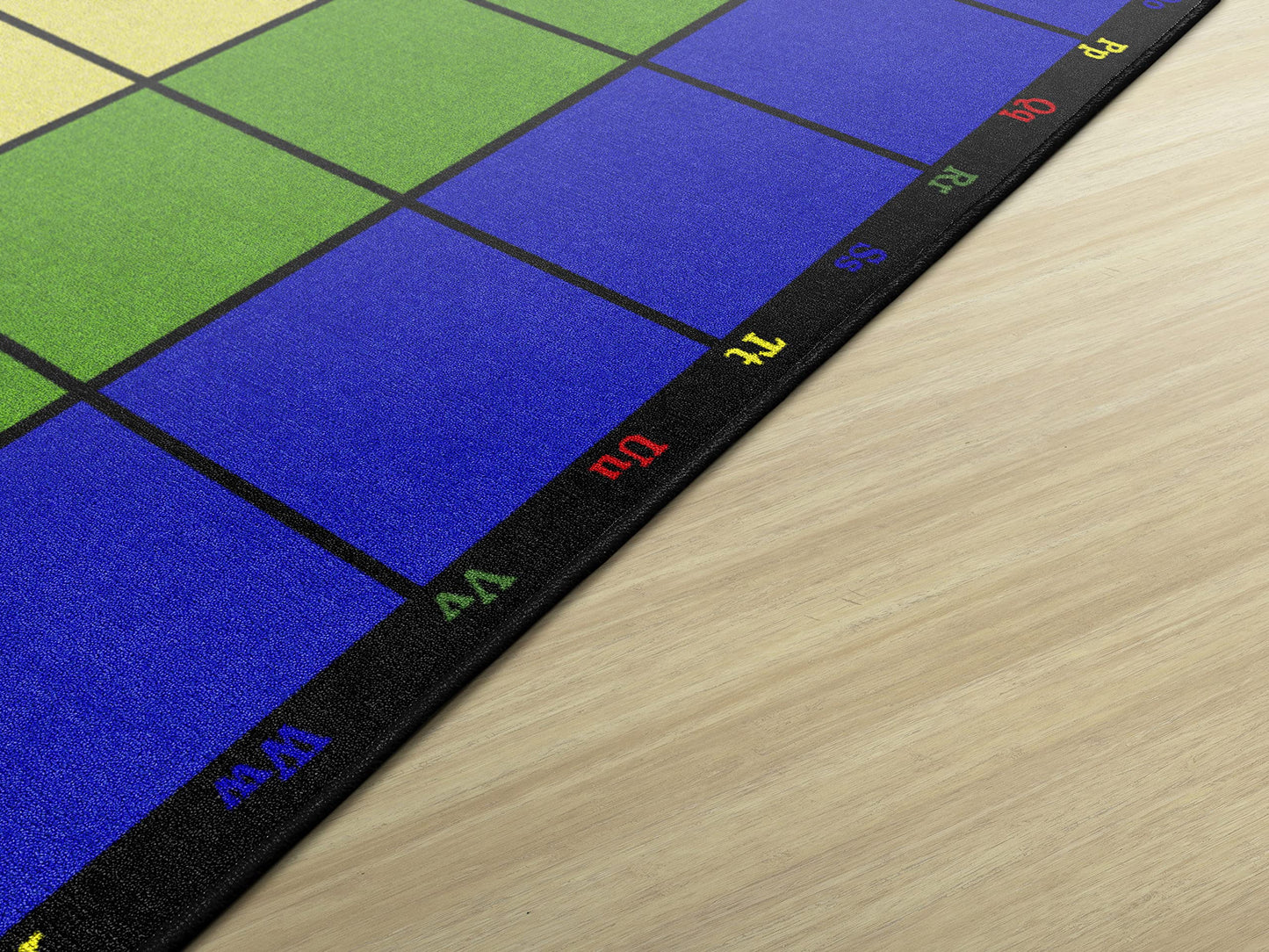 Flagship Carpets Learning Grid Colorful Numbers and Letters Kids Seating Area Rug for Classroom, Play Area Mat, Home Learning or Kids Room Carpet, 7'6" x 12', Seats 24