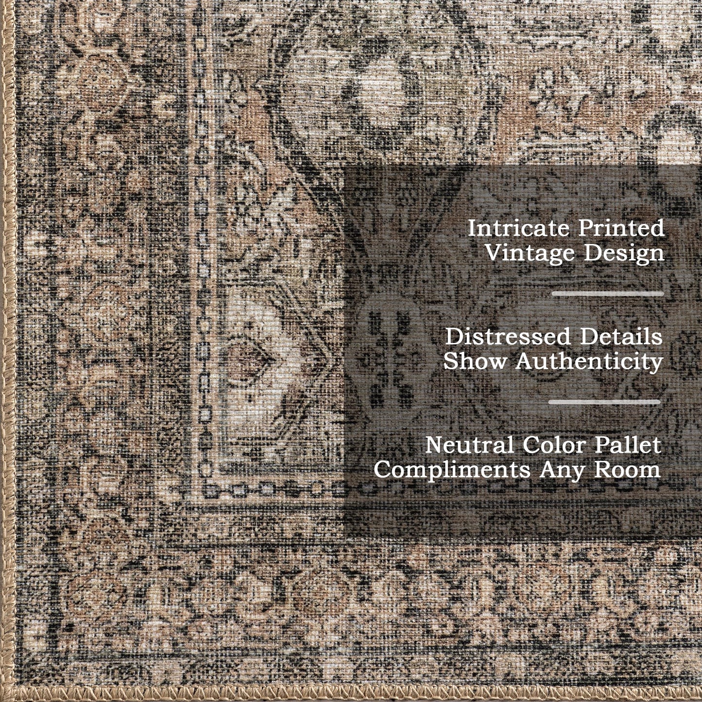 Nuloom Hillstone Collection Aether Brown/Rust, 7'10" x 10', Vintage Medallion, Soft and Cozy, High Traffic, Stain Resistant, Easy Clean, Durable Area Rug for Bedroom, Living Room, Dining, Foyer