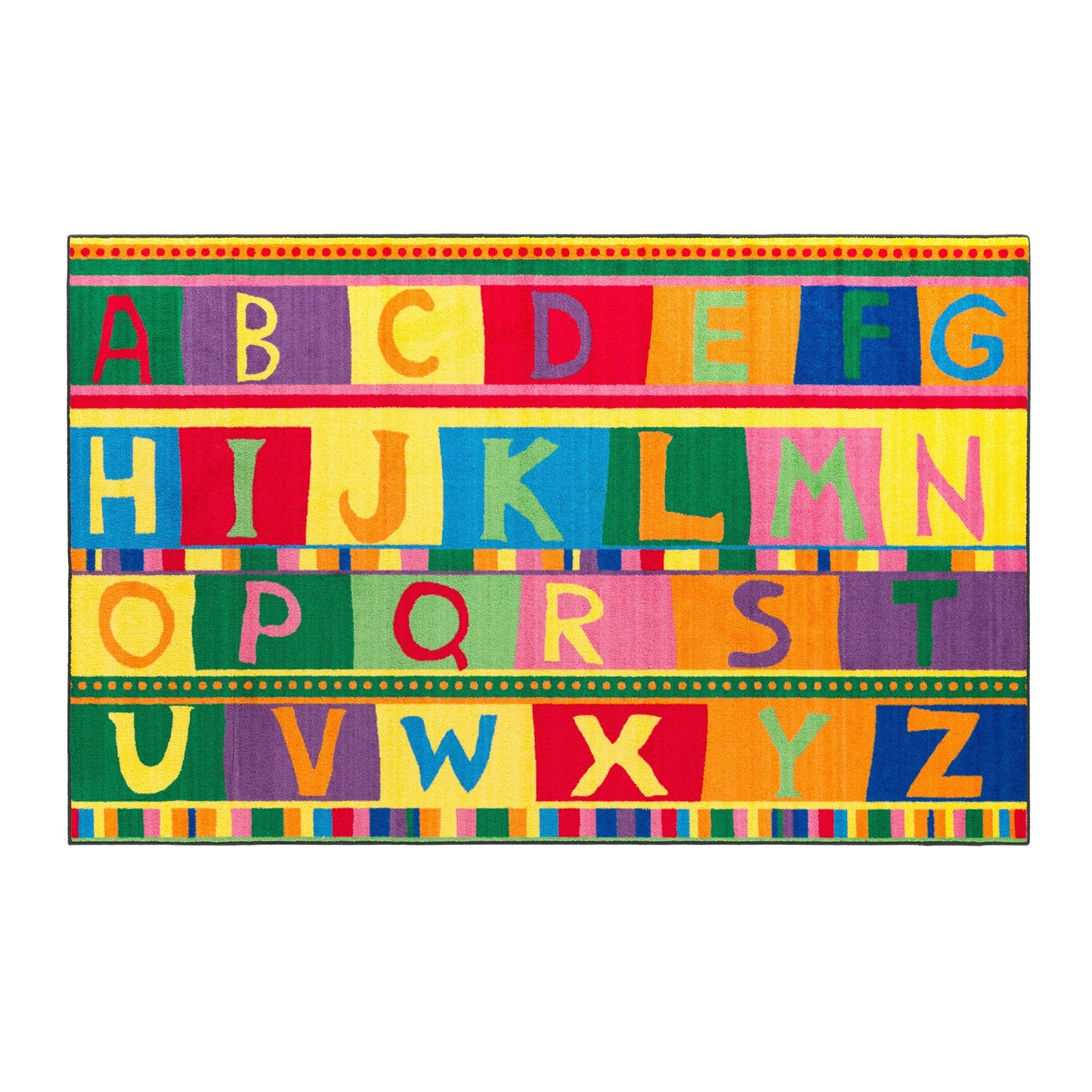 Flagship Carpets ABC Tapestry Machine Washable Educational Rug for Childrens Classroom, Home Learning and Playroom Rug or Children's Bedroom Carpet, 5' x 8', Multicolor