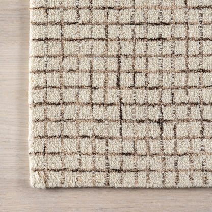 Rugs USA Melrose Cream, 7'6" x 9'6", Handmade, Checked, Wool, Soft and Cozy, High Traffic, Stain Resistant, Easy Clean, Durable Area Rug for Bedroom, Living Room, Dining, Den, Entryway