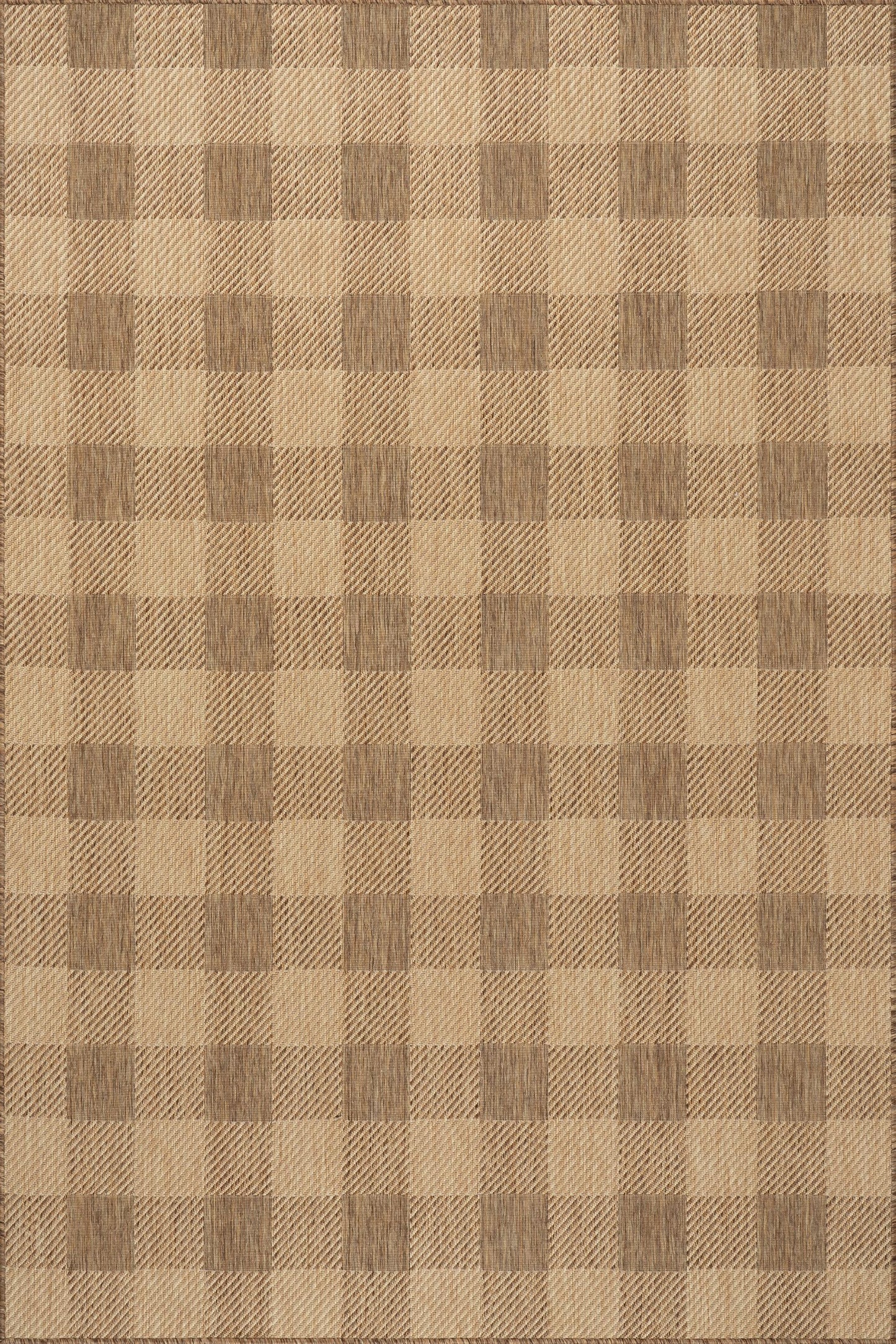 Nuloom Falonia Plaid 4' x 6' Indoor/Outdoor Area Rug for Living Room Patio Deck Front Porch, Light Brown
