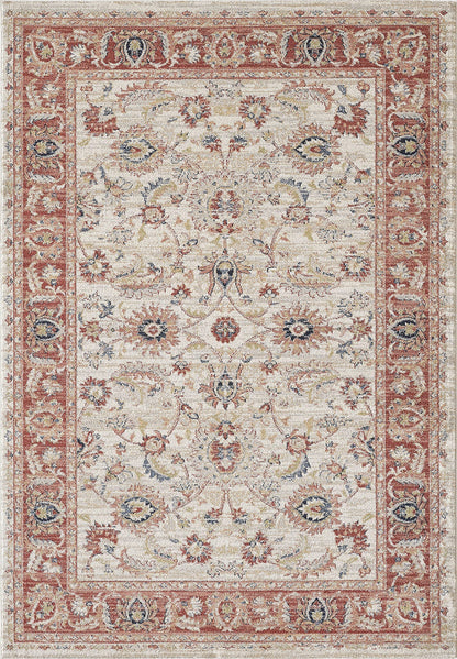 Abani Traditional Beige & Red 5'3" x 7'6" Area Rug, Babylon Collection - Classic Motif Vintage Turkish Accent Rug Rugs