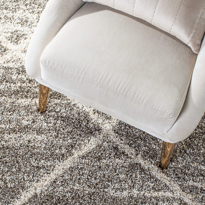 SAFAVIEH Hudson Shag Collection Accent Rug - 2' x 3', Distressed Grey & Ivory, Non-Shedding & Easy Care, 2-inch Thick Ideal for High Traffic Areas in Entryway, Living Room, Bedroom (SGH281K)