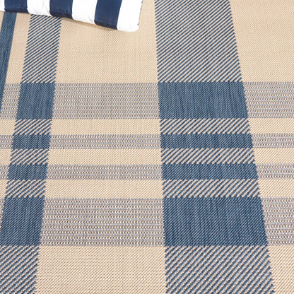 SAFAVIEH Courtyard Collection 8' x 10' Beige/Blue CY6201 Plaid Indoor/ Outdoor Patio Backyard Mudroom Area Rug