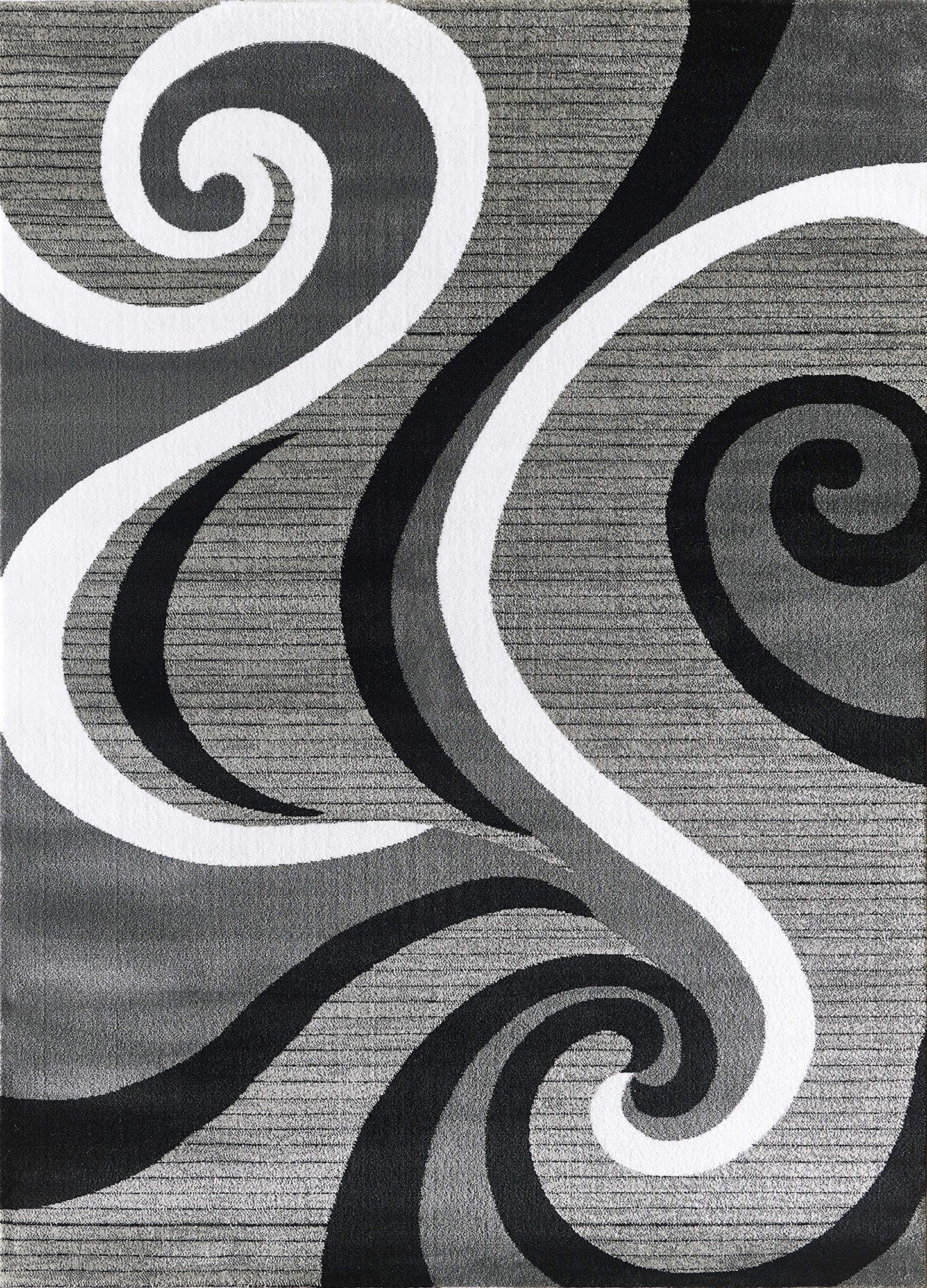 GLORY RUGS Modern Area Rug 5x7 Black Gray Modern Carpet Bedroom Living Room Contemporary Dining Accent Sevilla Collection 4817A (Grey Black)