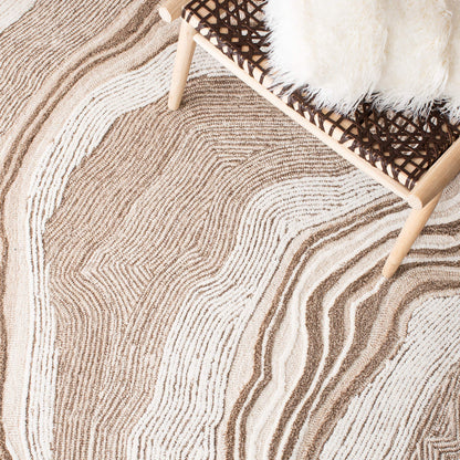 SAFAVIEH Fifth Avenue Collection 2' 3" x 10' Beige/Ivory FTV121B Handmade Mid-Century Modern Wool Entryway Foyer Living Room Bedroom Runner Rug