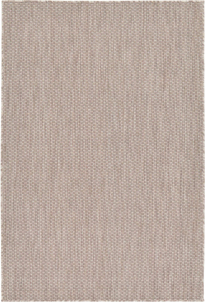Unique Loom Collection Casual Transitional Solid Heathered Indoor/Outdoor Flatweave Area Rug (4' 1" x 6' 1" Rectangle, Beige/Ivory)