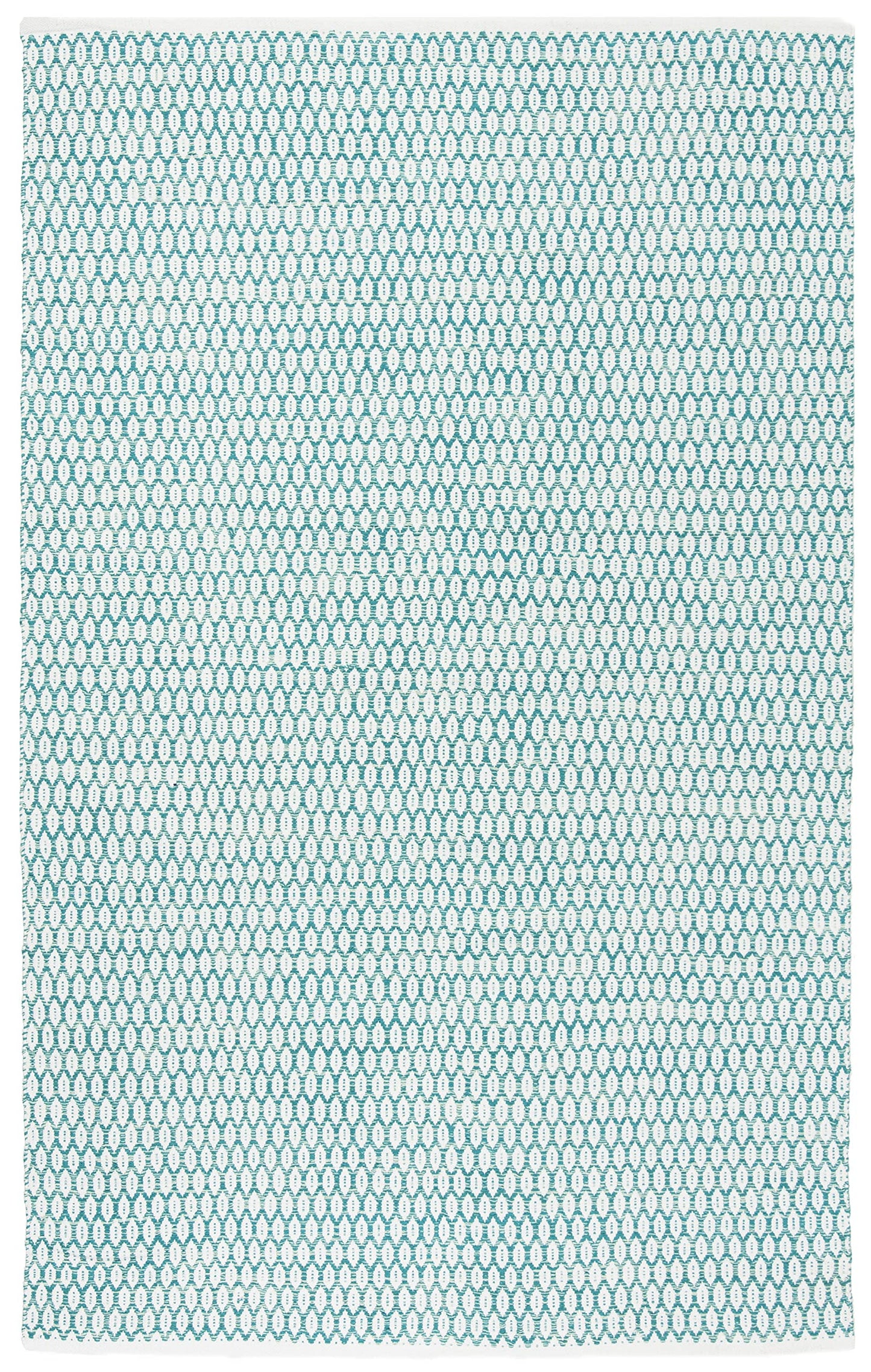 SAFAVIEH Montauk Collection Area Rug - 6' x 9', Aqua & Ivory, Handmade Cotton, Ideal for High Traffic Areas in Living Room, Bedroom (MTK608H)