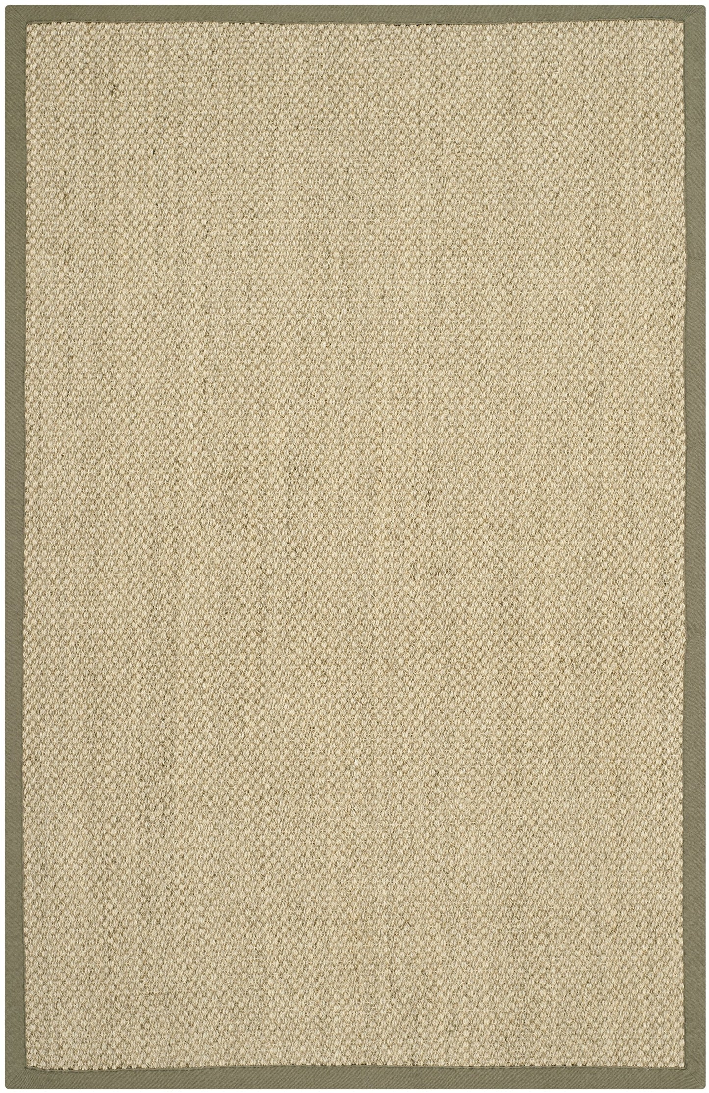 SAFAVIEH Area Rug 3x5 - Natural Fiber Collection - Natural & Green, Sisal, Woven Design with Border (NF443C)