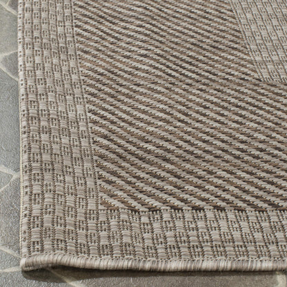 SAFAVIEH Washable Rug Outdoor Courtyard Collection - 8' x 10', Beige & Brown, Non-Shedding & Easy to Clean, Ideal for Patio, Backyard, Mudroom (CY8477-36312)