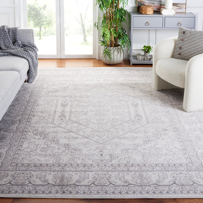 SAFAVIEH Area Rug 9x12 - Adirondack Collection - Large - Ivory & Silver, Oriental Medallion Design, Non-Shedding & Easy to Clean, Ideal for Living Room, Bedroom, Dining Space (ADR108B)