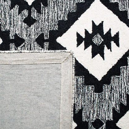 SAFAVIEH Aspen Collection Accent Rug - 2'6" x 4'6", Charcoal & Black, Handmade Wool, Ideal for High Traffic Areas in Entryway, Living Room, Bedroom (APN813Z)