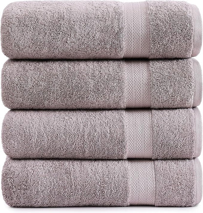 LANE LINEN 100% Mercerized Cotton Bath Sheets Set of 4