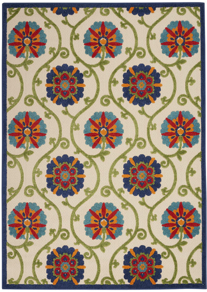 Nourison Home Aloha Blue Multicolor 3'6" x 5'6" Area Rug - Easy Clean, Non Shedding, Bed Room, Living Room, Dining Room, Kitchen (4' x 6')