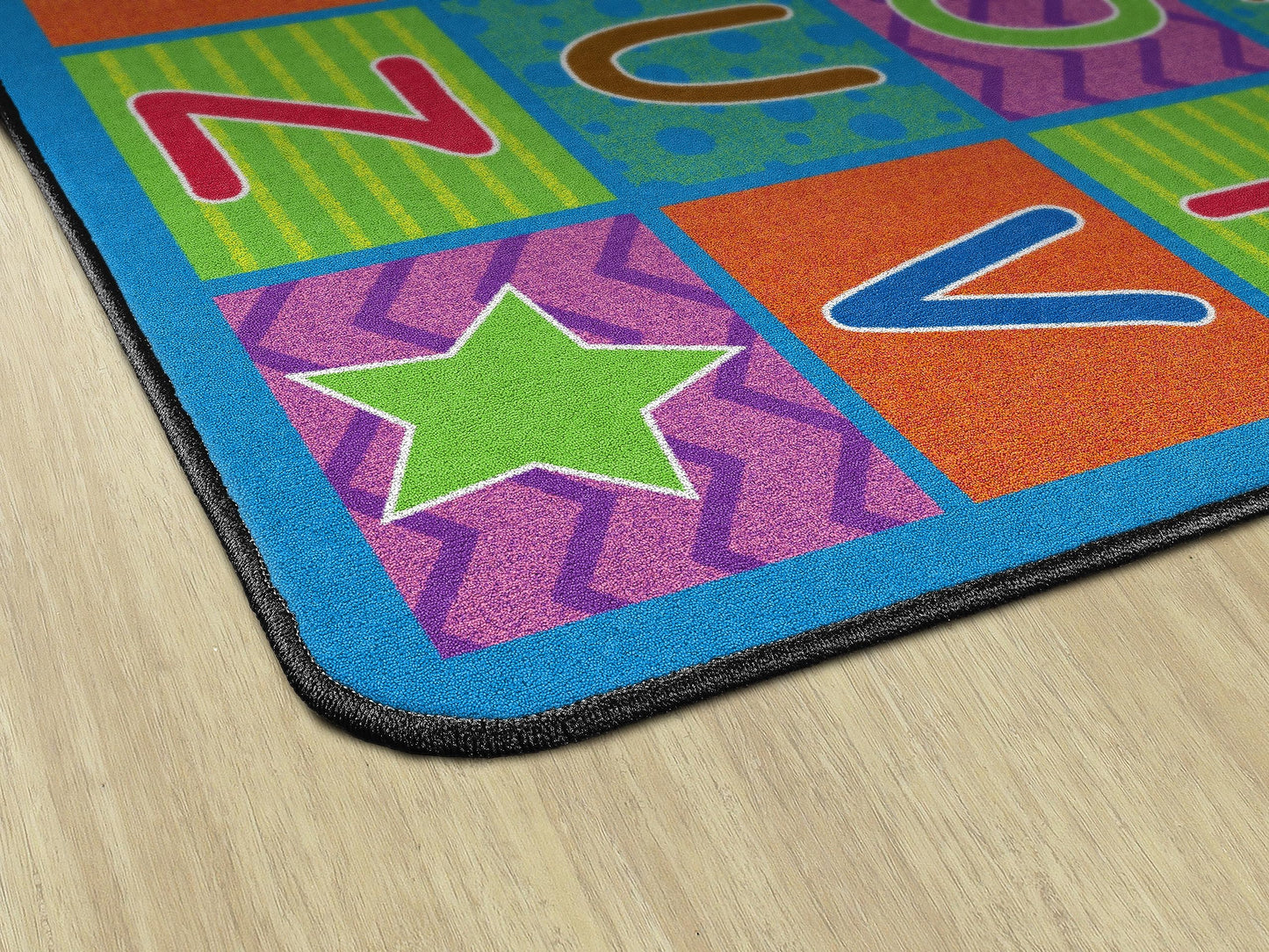 Flagship Carpets Cheerful Alphabet Educational Multicolor Rug for Home Learning Area or Playroom Mat, Kids Room, Childrens Classroom Carpet, 4' x 6', Rectangle