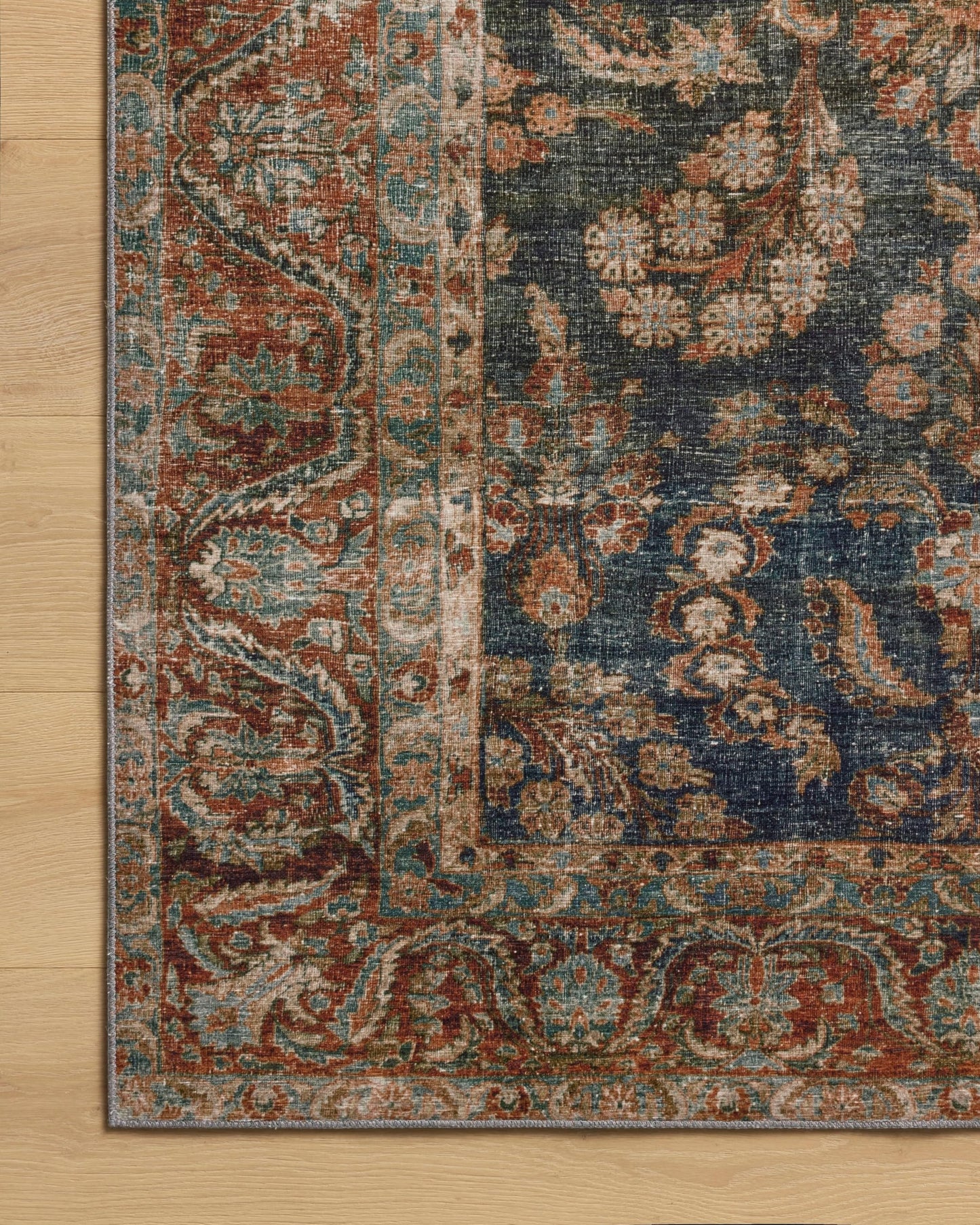 Loloi Chris Loves Julia Jules Collection JUL-10 Ocean/Spice 8'-6" x 11'-6", .13" Pile Height, Area Rug