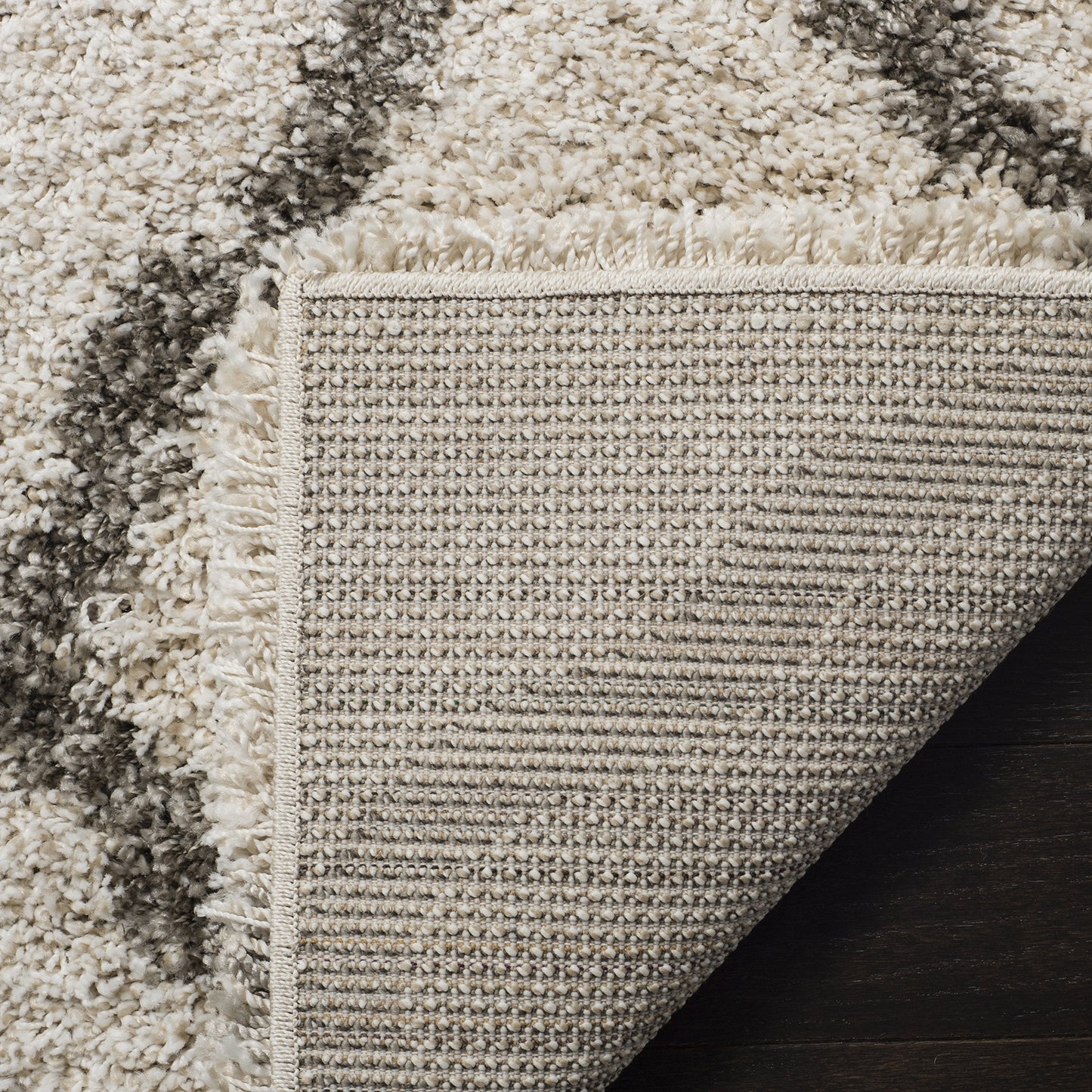 SAFAVIEH Hudson Shag Collection Area Rug - 9' x 12', Ivory & Grey, Moroccan Trellis Design, Non-Shedding & Easy Care, 2-inch Thick Ideal for High Traffic Areas in Living Room, Bedroom (SGH283A)