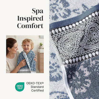 Modern Threads Ophelia 6-Piece 100% Cotton Towel Set – Reversible Yarn Dyed