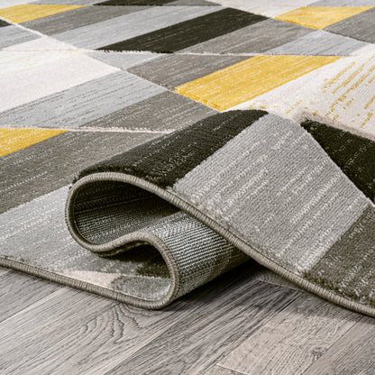JONATHAN Y Retro Diamonds Yellow/Gray/Cream Runner Rug 2X8 ft, Kehoe Geometric for Living Room, Bedroom, Kitchen, Office, Easy-Cleaning, High Traffic, Pet-Friendly, Non-Shedding UNQ101A-28