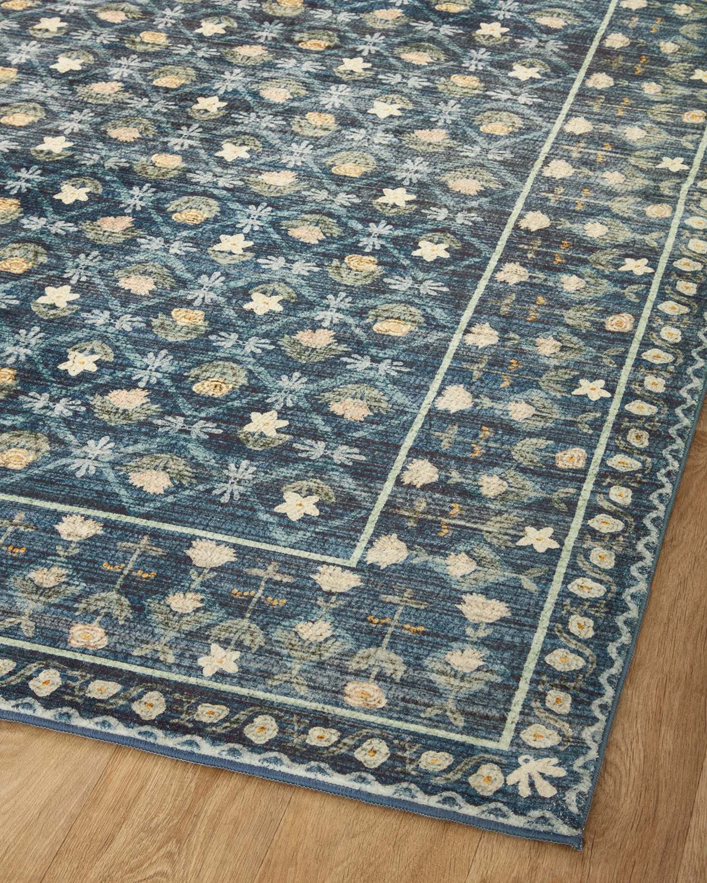 Loloi Rifle Paper Co. Eden Collection EDE-03 Lattice Indigo 8'-6" x 11'-6" Area Rug feat. CloudPile™