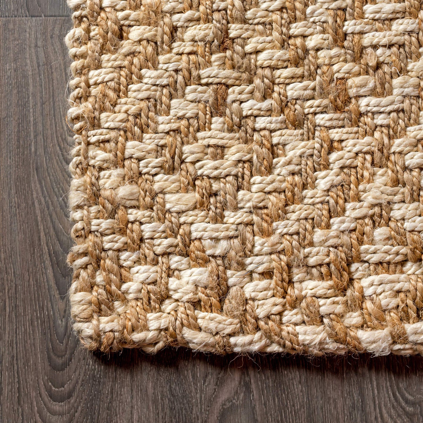 JONATHAN Y Hira Hand Woven Diamond Chunky Jute Natural Indoor Area Rug, 5x8, Bohemian, Transitional, Easy-Cleaning for Living Room, Bedroom, Kitchen, Pet Friendly, Non-Shedding (NFR100A-5)