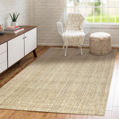 JONATHAN Y Hiro Hand Woven Chunky Jute Ivory Indoor Area Rug, 5x8, Bohemian, Transitional, Easy-Cleaning for Living Room, Bedroom, Kitchen, Pet Friendly, Non-Shedding (NFR103A-5)