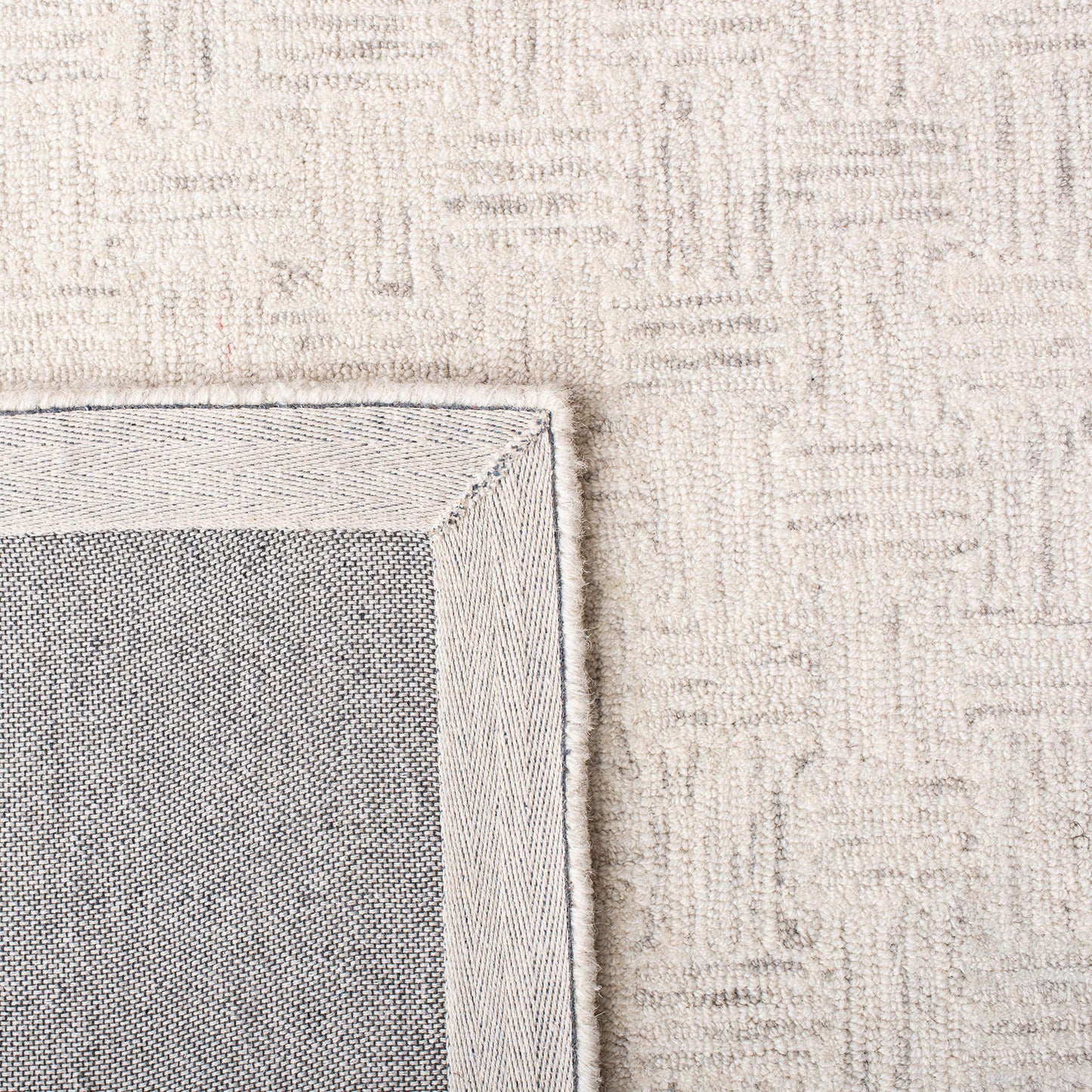 SAFAVIEH Area Rug 8x10 - Micro-Loop Collection - Large - Light Grey & Ivory, Handmade Wool, Ideal for Living Room, Bedroom, Office, Dining Space (MLP537F)