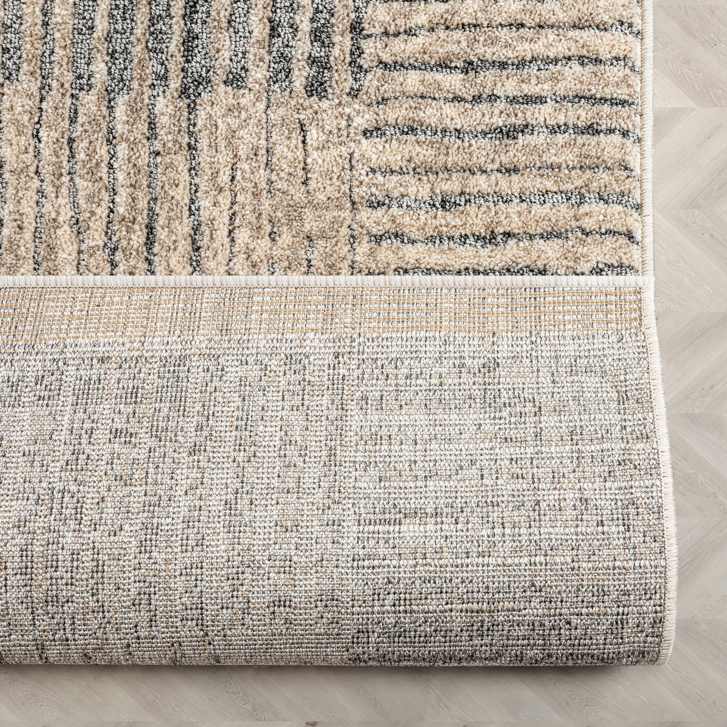 Well Woven Custom Size Hallway Stair Runner - Choose Your Length - 27 Inches Wide x 19 Feet Long Runner (27" x 19' Runner) Rug - Ivory-Grey Sula Soft Touch, Modern Geometric - Hi-Lo Pile