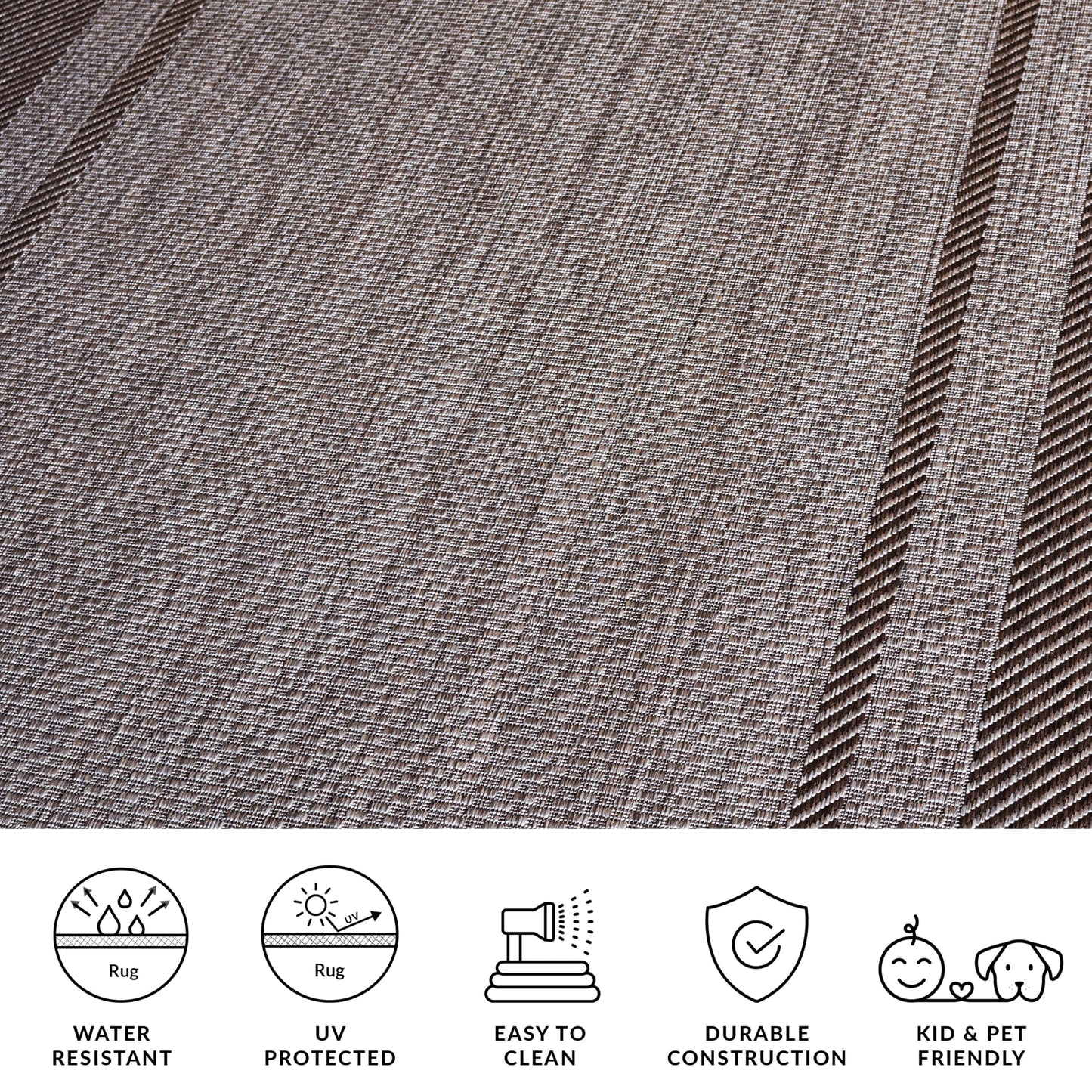 SAFAVIEH Washable Rug Outdoor Courtyard Collection - 8' x 10', Beige & Brown, Non-Shedding & Easy to Clean, Ideal for Patio, Backyard, Mudroom (CY8477-36312)