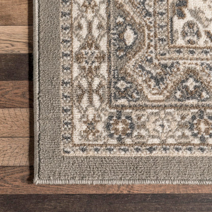 nuLOOM Oval 4x6 Becca Traditional Tiled Area Rug, Taupe, Faded Transitional Design, Stain Resistant, For Bedroom, Dining Room, Living Room, Hallway, Office, Kitchen, Entryway