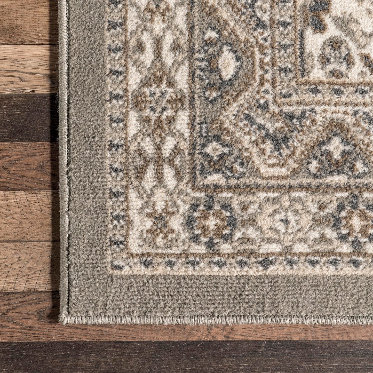nuLOOM 8x10 Becca Traditional Tiled Area Rug, Taupe, Faded Transitional Design, Stain Resistant, For Bedroom, Dining Room, Living Room, Hallway, Office, Kitchen, Entryway